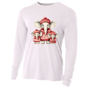 Christmas Elephant Family Matching Outfit Cooling Performance Long Sleeve Crew