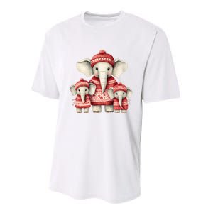 Christmas Elephant Family Matching Outfit Performance Sprint T-Shirt