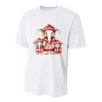 Christmas Elephant Family Matching Outfit Performance Sprint T-Shirt