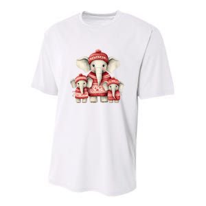 Christmas Elephant Family Matching Outfit Youth Performance Sprint T-Shirt