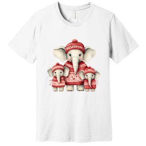 Christmas Elephant Family Matching Outfit Premium T-Shirt