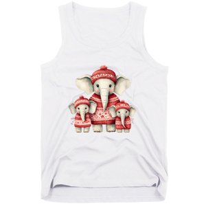 Christmas Elephant Family Matching Outfit Tank Top