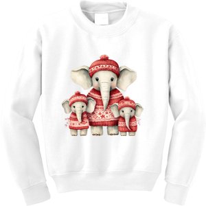 Christmas Elephant Family Matching Outfit Kids Sweatshirt