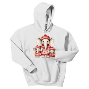 Christmas Elephant Family Matching Outfit Kids Hoodie