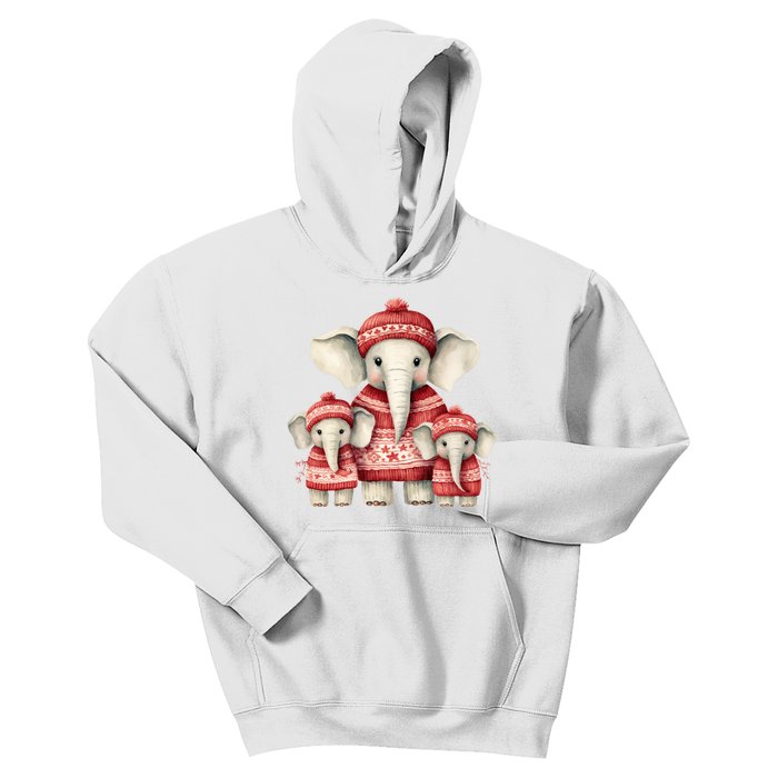 Christmas Elephant Family Matching Outfit Kids Hoodie