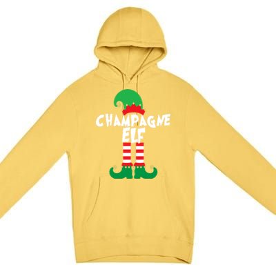 Champagne Elf Funny Christmas Squad Matching Xmas Premium Pullover Hoodie