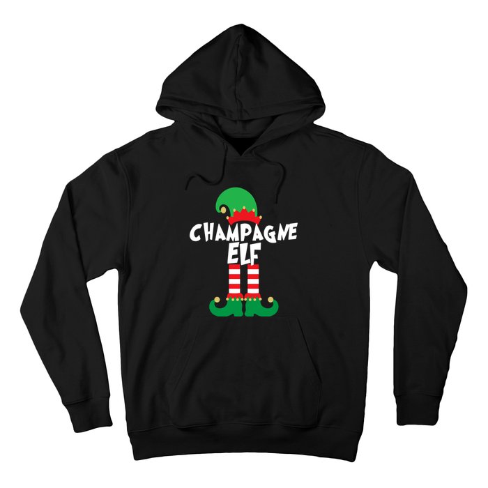 Champagne Elf Funny Christmas Squad Matching Xmas Hoodie