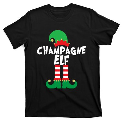 Champagne Elf Funny Christmas Squad Matching Xmas T-Shirt