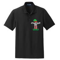 Champagne Elf Funny Christmas Squad Matching Xmas Dry Zone Grid Polo