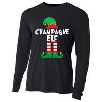 Champagne Elf Funny Christmas Squad Matching Xmas Cooling Performance Long Sleeve Crew