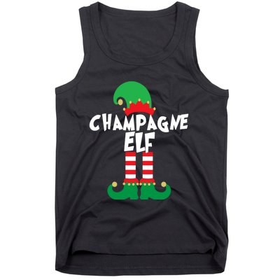 Champagne Elf Funny Christmas Squad Matching Xmas Tank Top