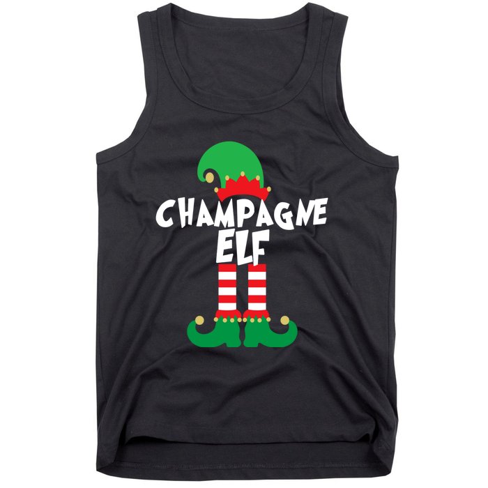 Champagne Elf Funny Christmas Squad Matching Xmas Tank Top