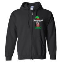 Champagne Elf Funny Christmas Squad Matching Xmas Full Zip Hoodie