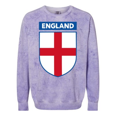 Cool England Flag Badge Colorblast Crewneck Sweatshirt