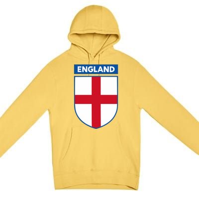 Cool England Flag Badge Premium Pullover Hoodie