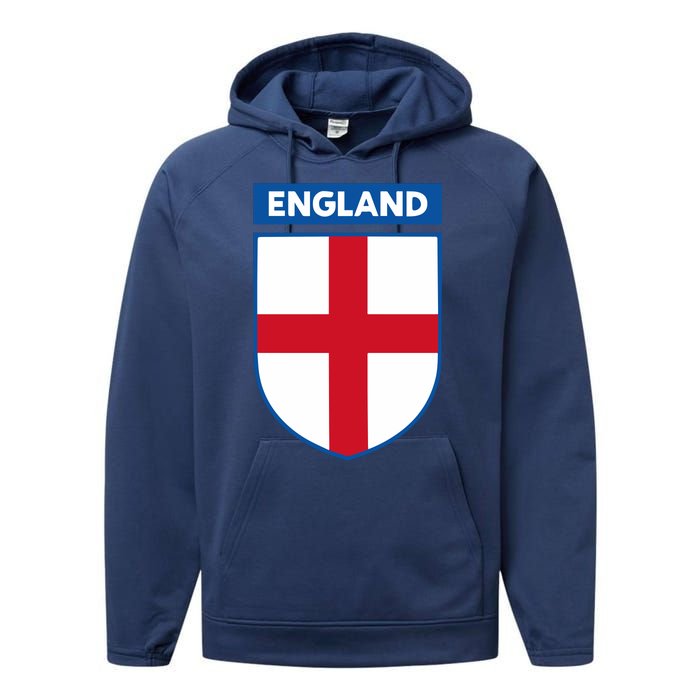 Cool England Flag Badge Performance Fleece Hoodie