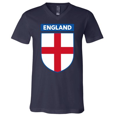 Cool England Flag Badge V-Neck T-Shirt