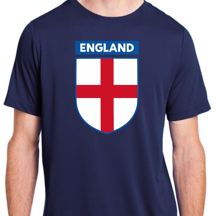 Cool England Flag Badge Adult ChromaSoft Performance T-Shirt