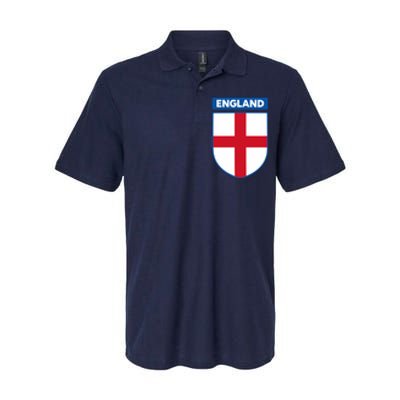 Cool England Flag Badge Softstyle Adult Sport Polo