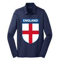 Cool England Flag Badge Silk Touch Performance Long Sleeve Polo