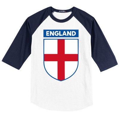 Cool England Flag Badge Baseball Sleeve Shirt