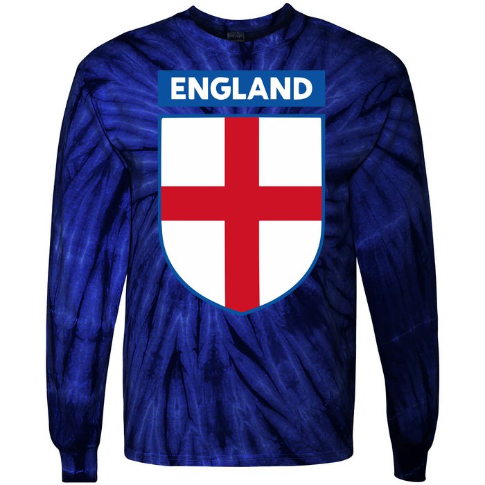 Cool England Flag Badge Tie-Dye Long Sleeve Shirt