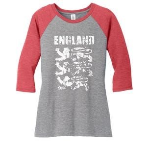 Cool England Flag Women's Tri-Blend 3/4-Sleeve Raglan Shirt