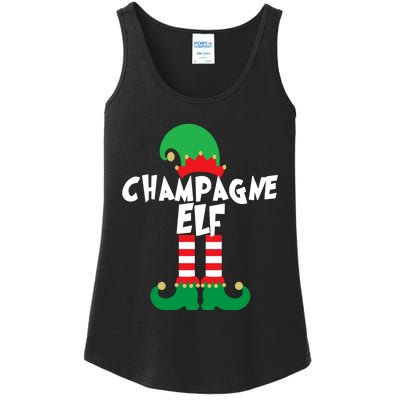 Champagne Elf Funny Christmas Squad Matching Xmas Ladies Essential Tank