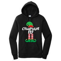 Champagne Elf Funny Christmas Squad Matching Xmas Women's Pullover Hoodie