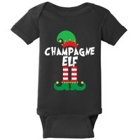 Champagne Elf Funny Christmas Squad Matching Xmas Baby Bodysuit