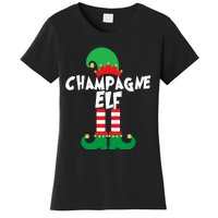 Champagne Elf Funny Christmas Squad Matching Xmas Women's T-Shirt