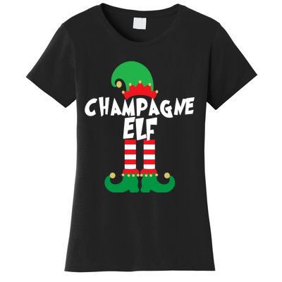 Champagne Elf Funny Christmas Squad Matching Xmas Women's T-Shirt