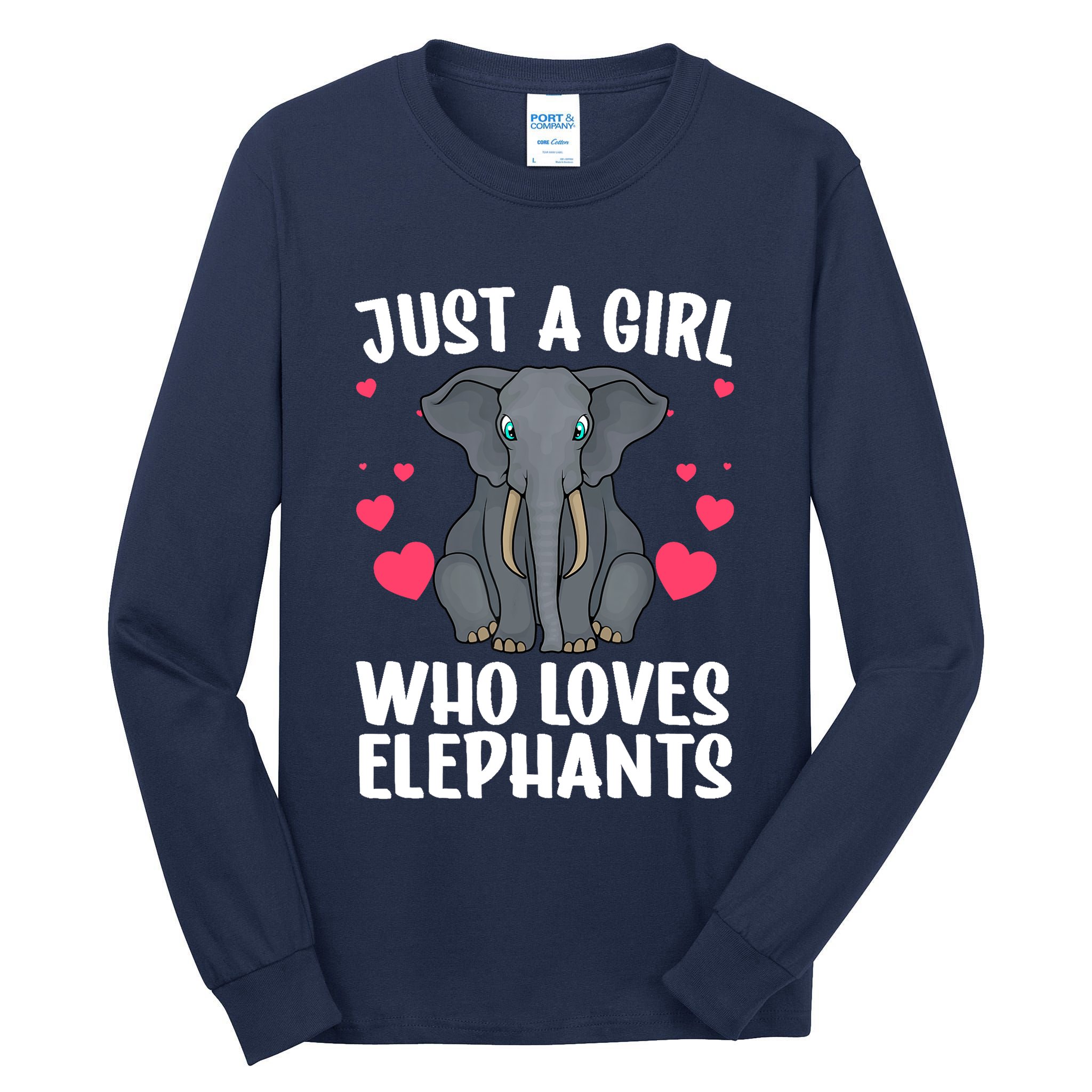 Cool Elephant For Wo Girl African Elephant Lover Zoology Tall Long Sleeve T-Shirt