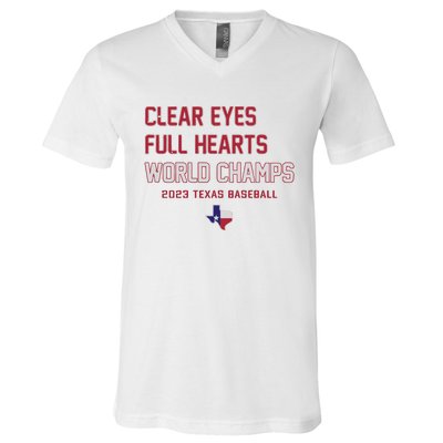 Clear Eyes Full Hearts World Champs V-Neck T-Shirt