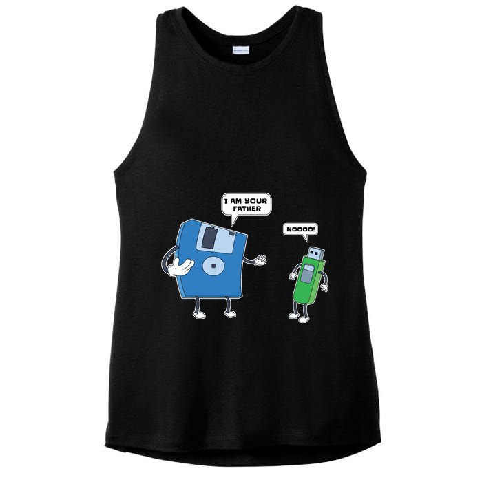 Computer Engineering Father Son Floppy Disk Engineer Ladies PosiCharge Tri-Blend Wicking Tank
