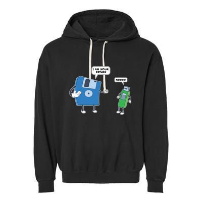 Computer Engineering Father Son Floppy Disk Engineer Garment-Dyed Fleece Hoodie