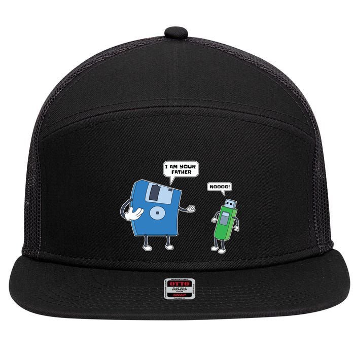 Computer Engineering Father Son Floppy Disk Engineer 7 Panel Mesh Trucker Snapback Hat