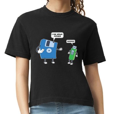 Computer Engineering Father Son Floppy Disk Engineer Comfort Colors Boxy T-Shirt