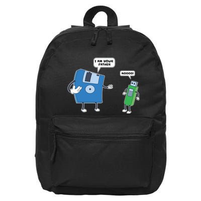 Computer Engineering Father Son Floppy Disk Engineer 16 in Basic Backpack