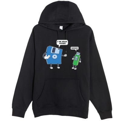 Computer Engineering Father Son Floppy Disk Engineer Premium Pullover Hoodie