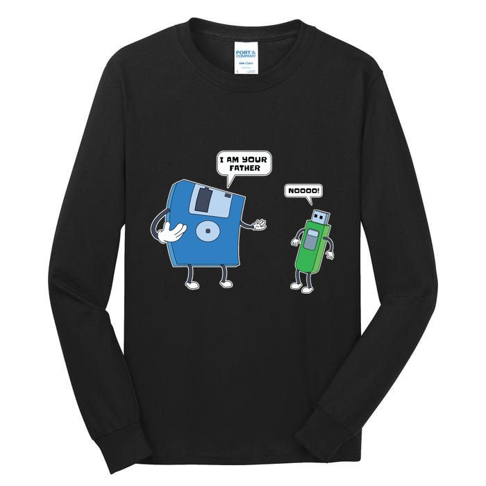 Computer Engineering Father Son Floppy Disk Engineer Tall Long Sleeve T-Shirt