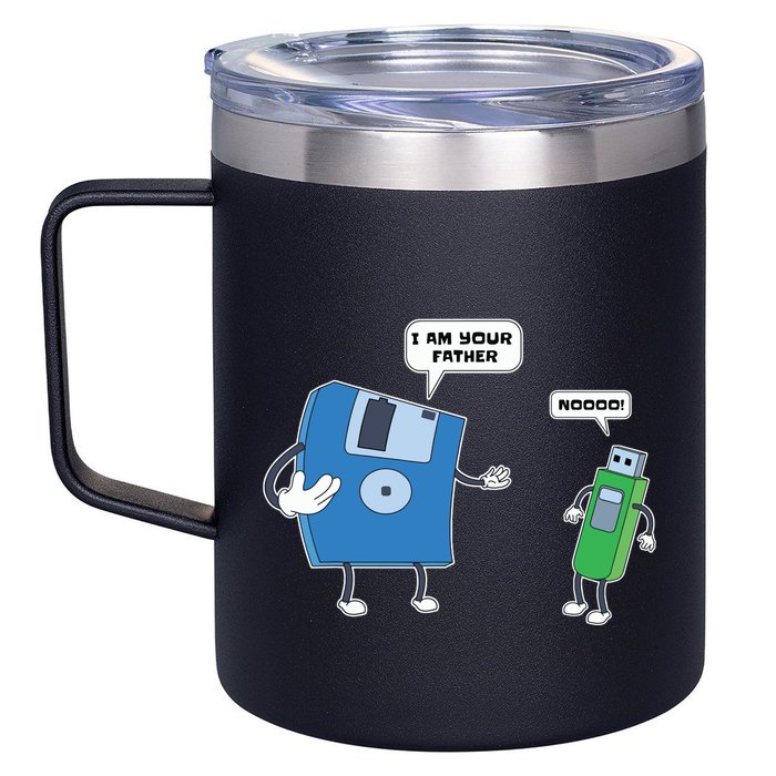 Computer Engineering Father Son Floppy Disk Engineer 12oz Stainless Steel Coffee Mug