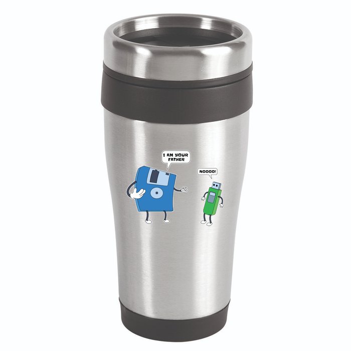 Computer Engineering Father Son Floppy Disk Engineer 16oz Travel Tumbler