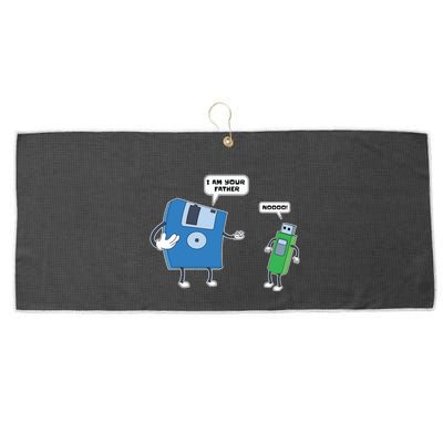 Computer Engineering Father Son Floppy Disk Engineer Large Microfiber Waffle Golf Towel