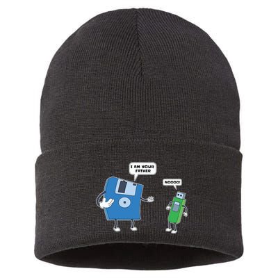 Computer Engineering Father Son Floppy Disk Engineer Sustainable Knit Beanie