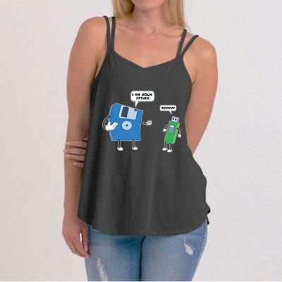 Computer Engineering Father Son Floppy Disk Engineer Women's Strappy Tank