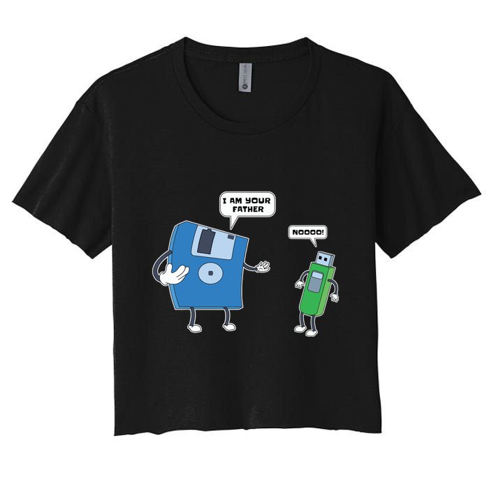 Computer Engineering Father Son Floppy Disk Engineer Crop Top