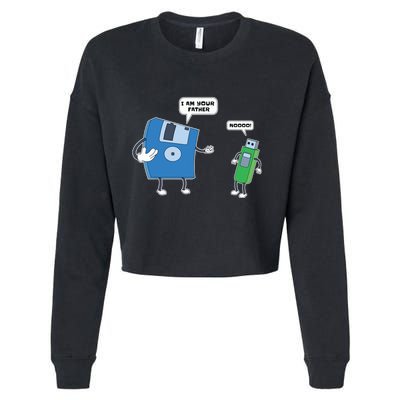 Computer Engineering Father Son Floppy Disk Engineer Cropped Pullover Crew