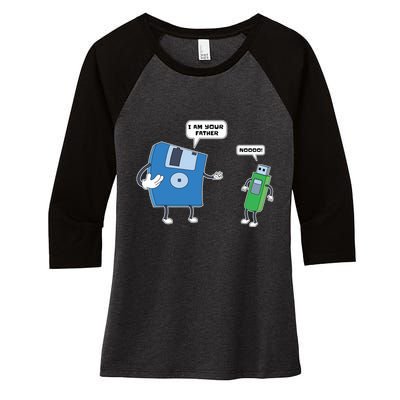 Computer Engineering Father Son Floppy Disk Engineer Women's Tri-Blend 3/4-Sleeve Raglan Shirt