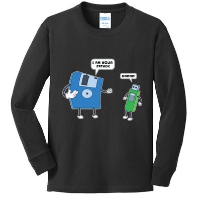 Computer Engineering Father Son Floppy Disk Engineer Kids Long Sleeve Shirt